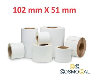 Opaco White Roll Adesivo 102mm x 51mm, 650 labels,Diametro 40mm