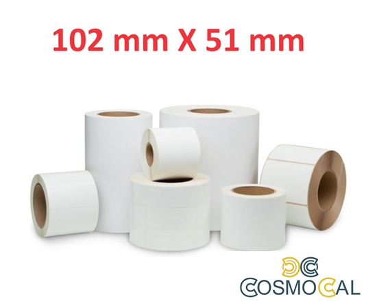 Opaco White Roll Adesivo 102mm x 51mm, 650 labels,Diametro 40mm