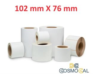 Opaco White Adesivo  Roll:102mm x 76mm, 440 labels,Diametro 40mm