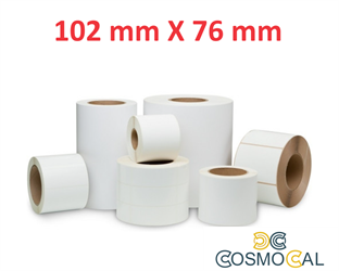 Opaco White Adesivo  Roll:102mm x 76mm, 440 labels,Diametro 40mm