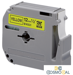 Laminato Black-Yellow 12mmX8m Brother label#MK-631BZ