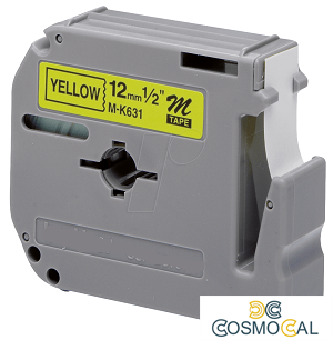 Laminato Black-Yellow 12mmX8m Brother label#MK-631BZ