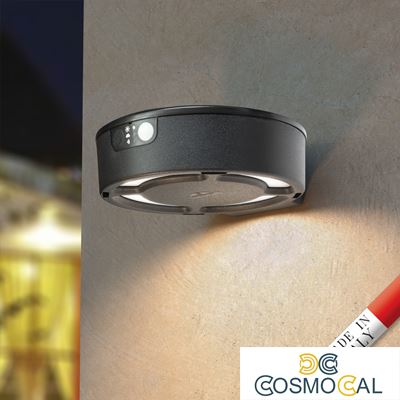 FORTUNATO NERO SOLAR LED Ø150 PIR 4000K