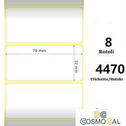 White 70x32mm,4470 Et/Rotolo Z-1000D,2.8x1.3x3 Core,8 Rolls