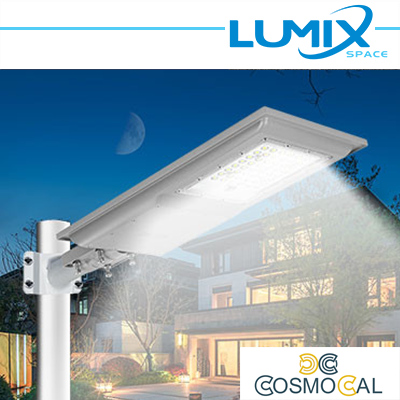 Lampione LED Stradale Solare 100W + Crepuscolare + movimento