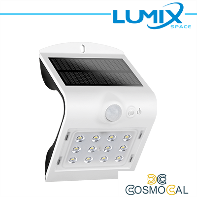 Lampada da parete LED solare senza fili con Sensori 220lm BIANCO