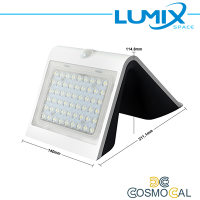 Lampada da parete LED solare senza fili con Sensori 500lm