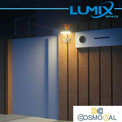 Lampada da parete solare LED 2 vie - senza fili con sensori