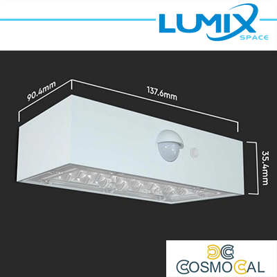 Lampada da parete solare LED 2 vie - senza fili con sensori