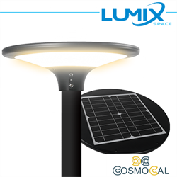 Testa Palo solare LED + pannello fotovoltaico e sensore 2CCT