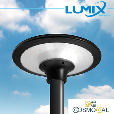 Testa Palo solare LED + pannello fotovoltaico e sensore 2CCT