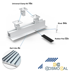 Kit montaggio 6 Moduli x tetto pannelli sandwich escluso binario