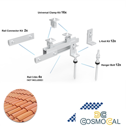 Kit montaggio 6 moduli x tetti a tegola - escluso binario