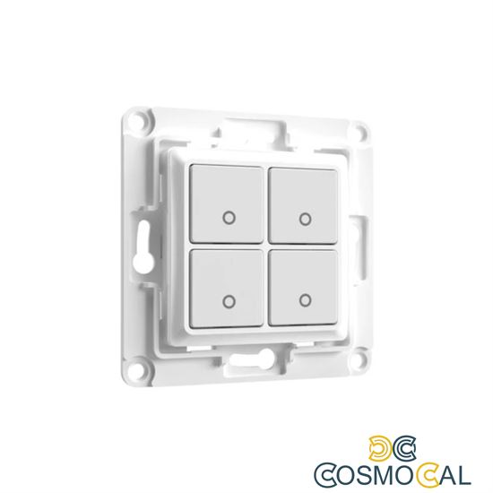 Shelly Wall Switch 4 - Pulsanti filari da parete 4 tasti bianco
