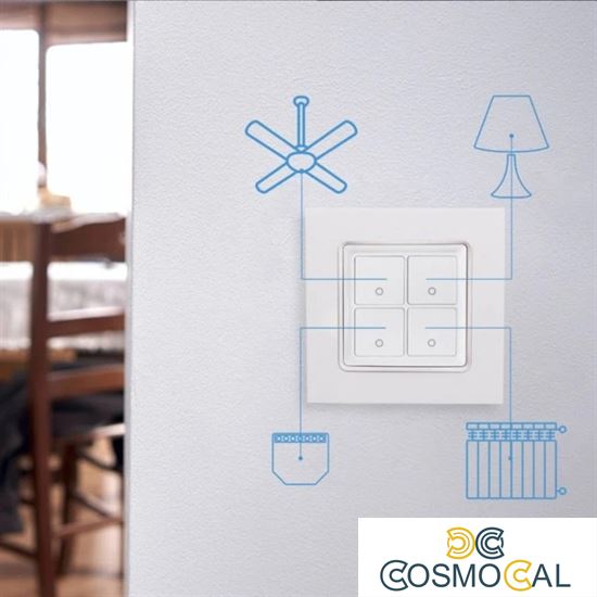 Shelly Wall Switch 4 - Pulsanti filari da parete 4 tasti bianco