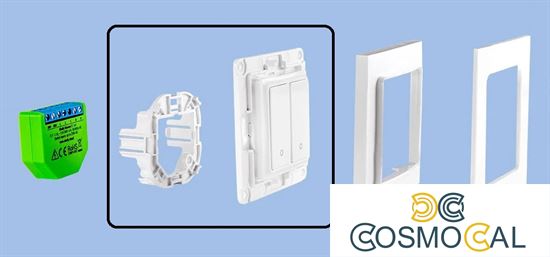 Shelly Wall Switch 4 - Pulsanti filari da parete 4 tasti bianco