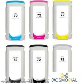 130ml Dye Yellow for HP Designjet T1100,T1200,T1300,T2300#72