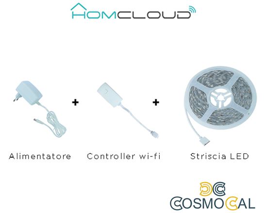 Striscia LED RGB + Bianco caldo wi-fi Kit dimmerabile 5m