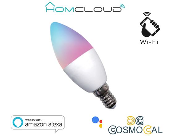 Lampadina Wi-FI RGB + Bianco caldo E14 C37 dimmerabile