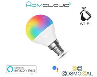 Lampadina Wi-Fi + Bluetooth RGB+Bianco caldo E14 G45 dimm