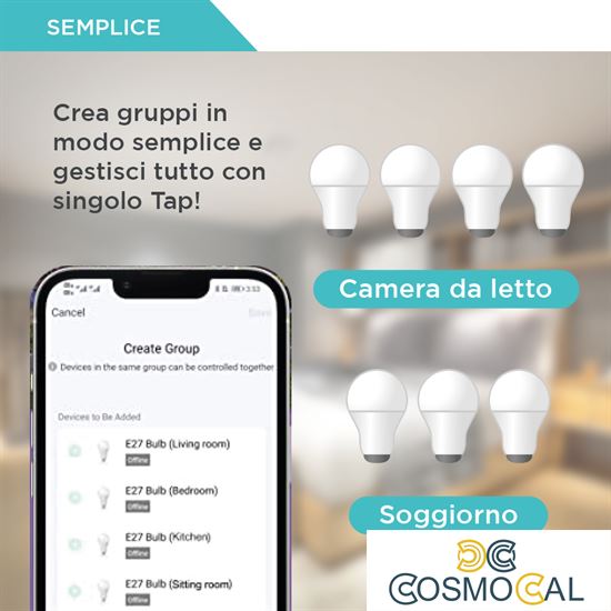 Lampada Goccia SMART BEACON TECH 10w RGB+3WHITE Dim + EXPO
