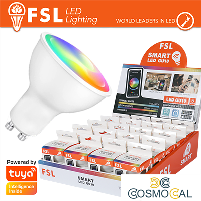 Lampadina GU10 SMART BEACON TECH 6w RGB+3WHITE Dim + EXPO