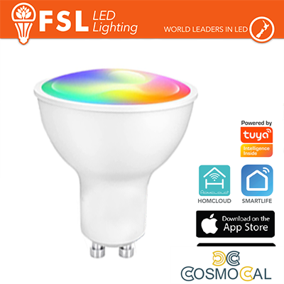 Lampadina GU10 SMART BEACON TECH 6w RGB+3WHITE Dim + EXPO