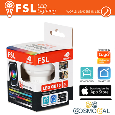 Lampadina GU10 SMART BEACON TECH 6w RGB+3WHITE Dim + EXPO