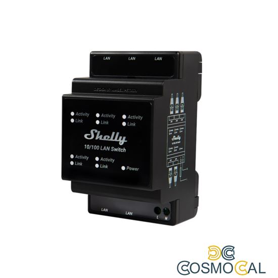 Shelly LAN Switch - Switch di rete DIN rail con 5 porte RJ45 eth