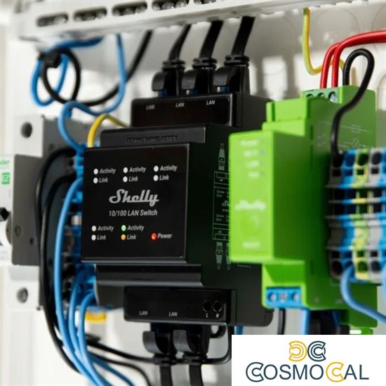 Shelly LAN Switch - Switch di rete DIN rail con 5 porte RJ45 eth