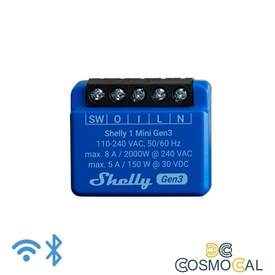Shelly Mini 1 Gen3 - Smart Relay contatto pulito 8A AC/DC WiFi/B