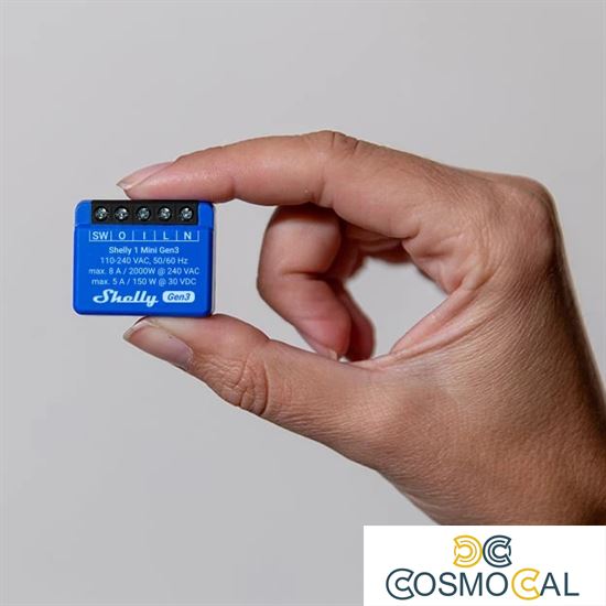Shelly Mini 1 Gen3 - Smart Relay contatto pulito 8A AC/DC WiFi/B
