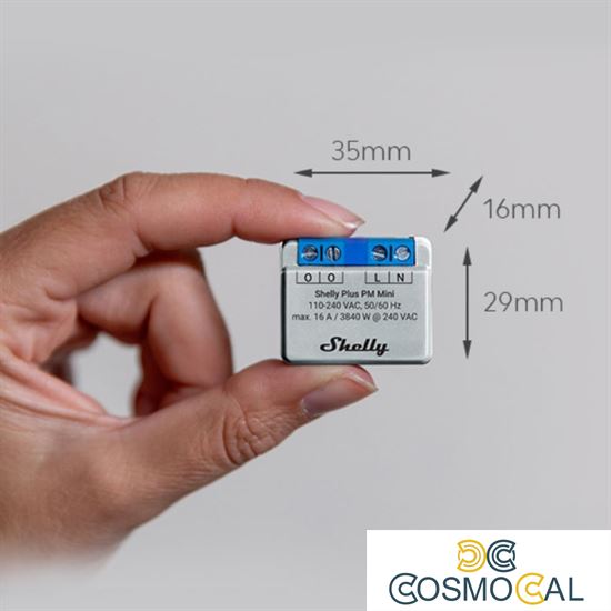 Shelly Mini Plus PM - Smart Relay 16A AC WiFi/BT + PM