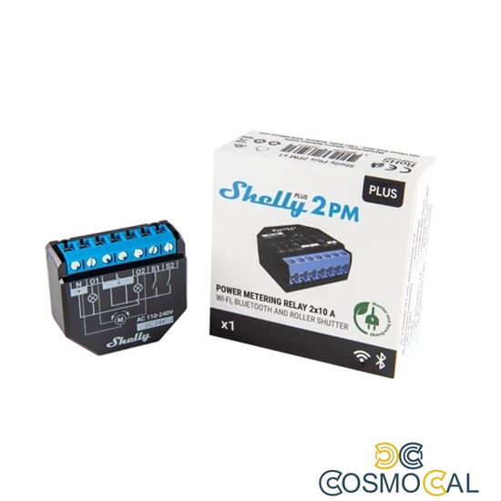 Shelly Plus 2PM - Smart Relay Tapparelle 16A AC/DC WiFi + PM