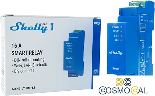 Shelly Pro 1 - IP Smart Relay contatto pulito DIN 1ch. LAN/WiFi/