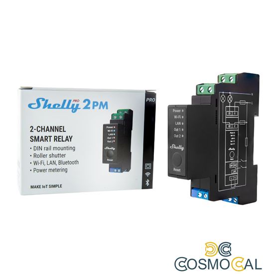 Shelly Pro 2PM - IP Smart Relay DIN 2ch. LAN/WiFi/BT + PM