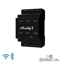Shelly Pro 3 - IP Smart Relay contatto pulito DIN 3ch. LAN/WiFi/