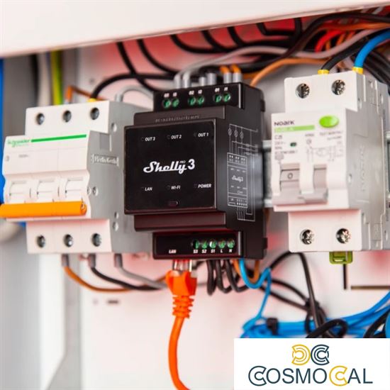 Shelly Pro 3 - IP Smart Relay contatto pulito DIN 3ch. LAN/WiFi/