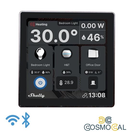 Shelly Wall Display -Pannello a muro con Display touch Nero