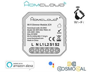 Modulo Dimmer 2CH Wi-Fi da incasso