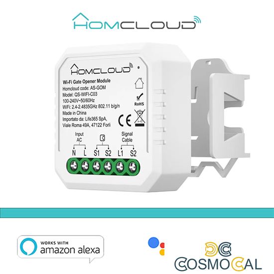Modulo Cancelli/Garage ed Elettroserrature Wi-Fi 1CH incasso