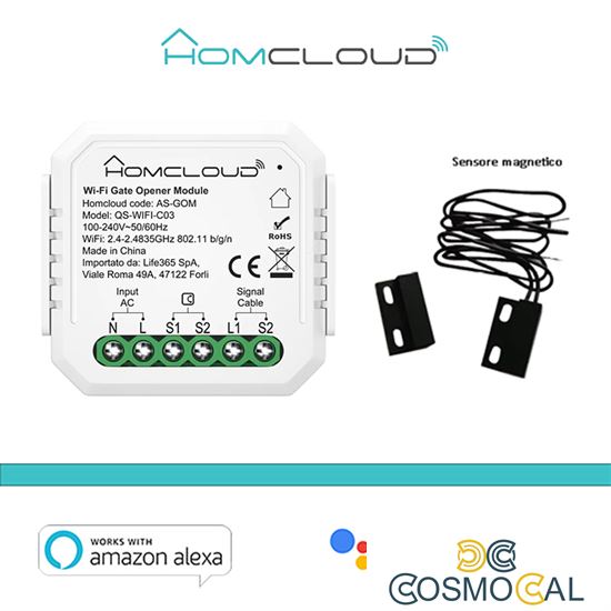 Modulo Cancelli/Garage ed Elettroserrature Wi-Fi 1CH incasso