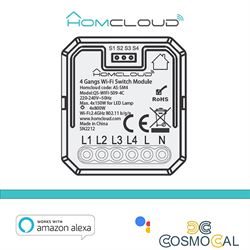 Modulo PuIsante/Interruttore 4CH Wi-Fi da incasso