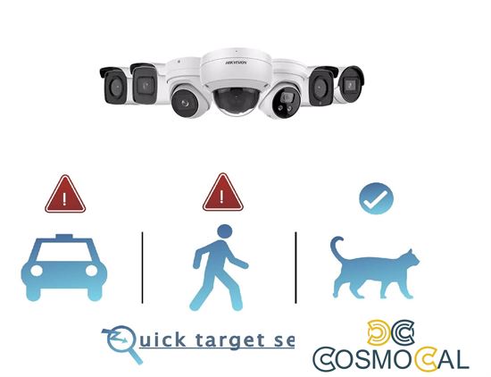 TURRET IP Hikvision 4MP, Ottica Fissa 2.8mm PoE,  ACUSENSE