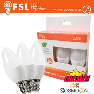 Lampada Oliva E14: Confezione PROMO 3PACK - 6W 4000K