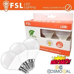 Lampada Mini Sfera E14: Confezione PROMO 3PACK - 6W 3000K