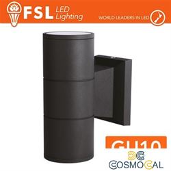 Applique portalampada 2 vie, GU10  IP54 - NERO