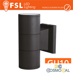 Applique portalampada 2 vie, GU10  IP54 - NERO