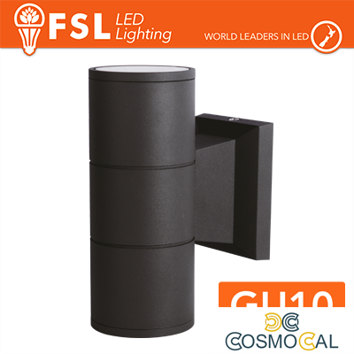 Applique portalampada 2 vie, GU10  IP54 - NERO