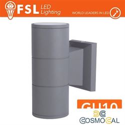 Applique portalampada 2 vie, GU10  IP54 - GRIGIO